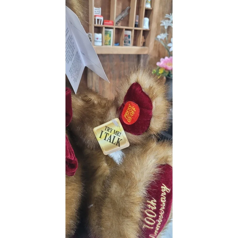 Dan Dee Teddy Bear Plush Talking 100th Anniversary Collectors Edition Brown 15